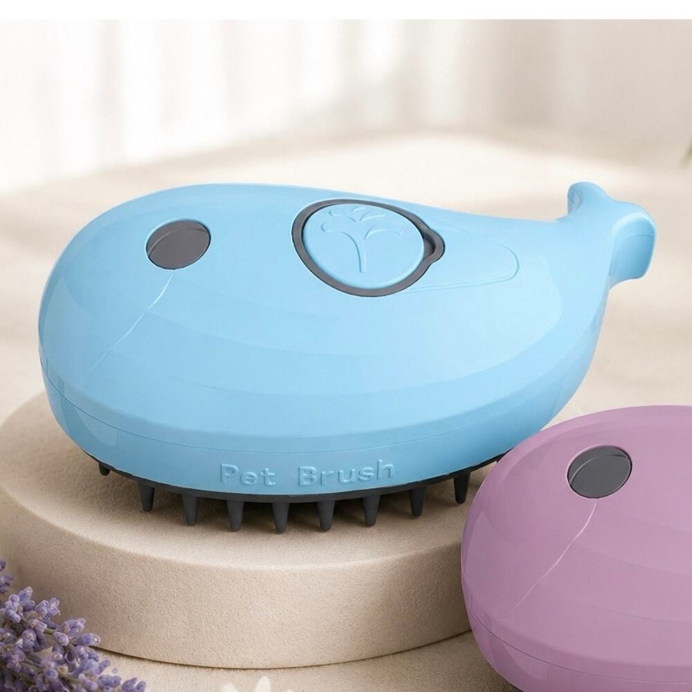 Whale Pet Spray Grooming Brush for Dogs Cats & Small Pets NIB Blue